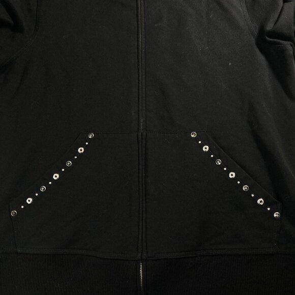 Christine Alexander Black Hoodie with Swarovski Crystals Full Zip, sz. Medium - Picture 9 of 14